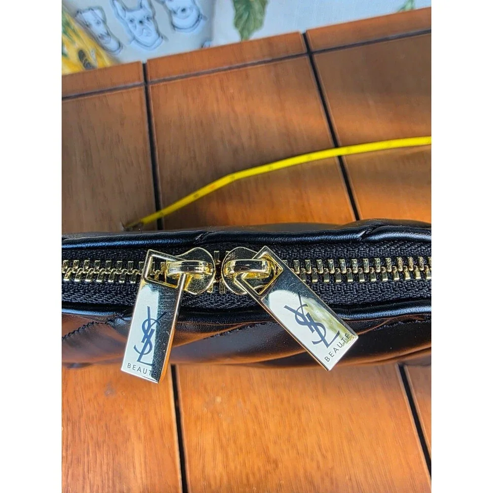 YVES SAINT LAURENT YSL Bundle BEAUTE Logo Makeup Bag Hand Mirror Chic Travel